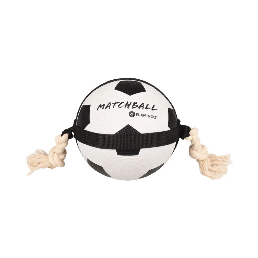 Flamingo Matchball Pelota de Futbol con cuerda para perros, , large Imagen numero 1