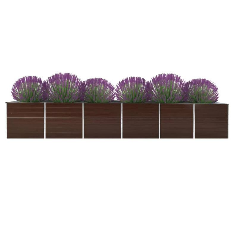 VidaXL Arriate de acero galvanizado gris para jardín thumbnail