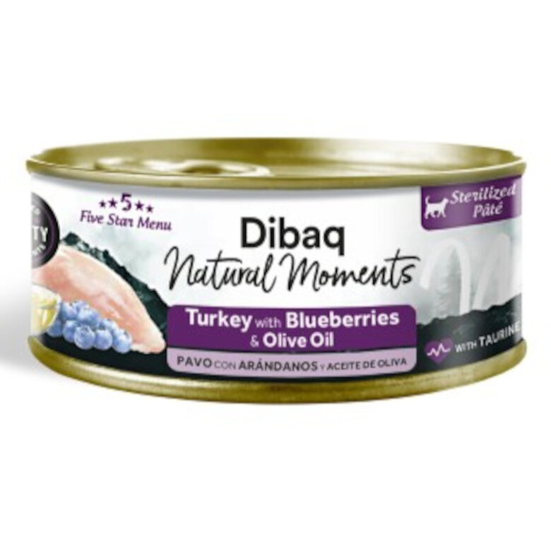 70 g Dibaq Natural Moments Lata Pavo con Arandanos para gato