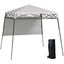 Outsunny Carpa Plegable 220x220x200 cm Cenador Plegable con 1 Pared Lateral Bolsa de Transporte Impermeable y Protección UV50+ para Jardín Patio Blanco, , large indicador imagen numero 1