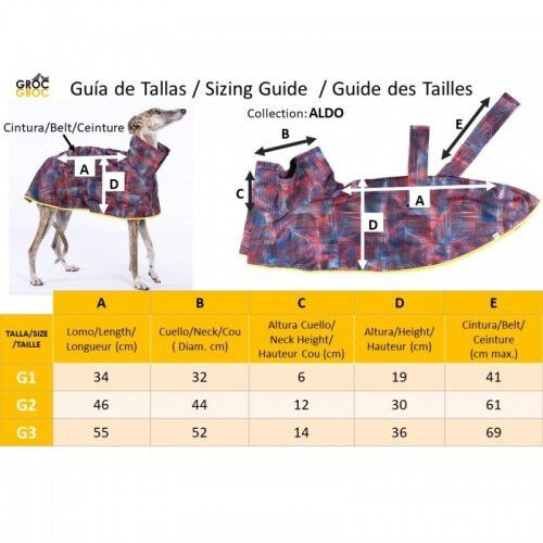 Groc Groc Aldo Chubasquero capa para galgos, , large Imagen numero 5