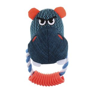 Wow Gum Angry Hippo de peluche con anillo de cuerda para perros