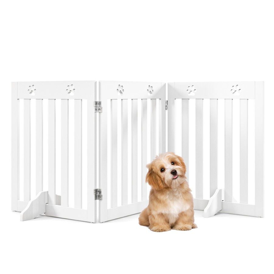 COSTWAY Barrera de Seguridad Plegable para Perros Mascotas Valla Protección para Habitación para Perros