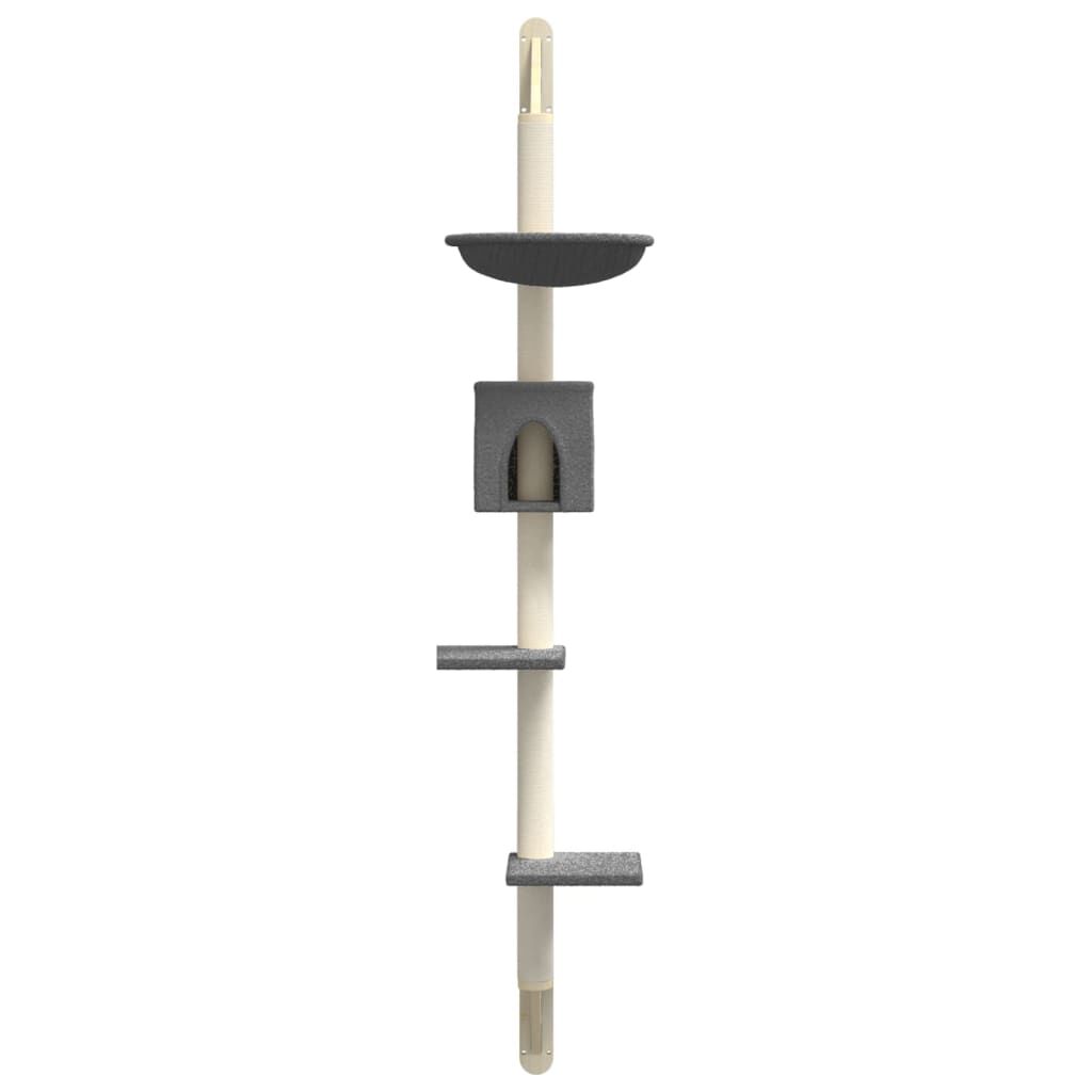 vidaXL &Aacute;rbol rascador para gatos de pared gris oscuro 187 cm, , large Imagen numero 4