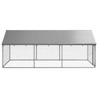 VidaXL Perrera Exterior Plateada para perros, , large image number null