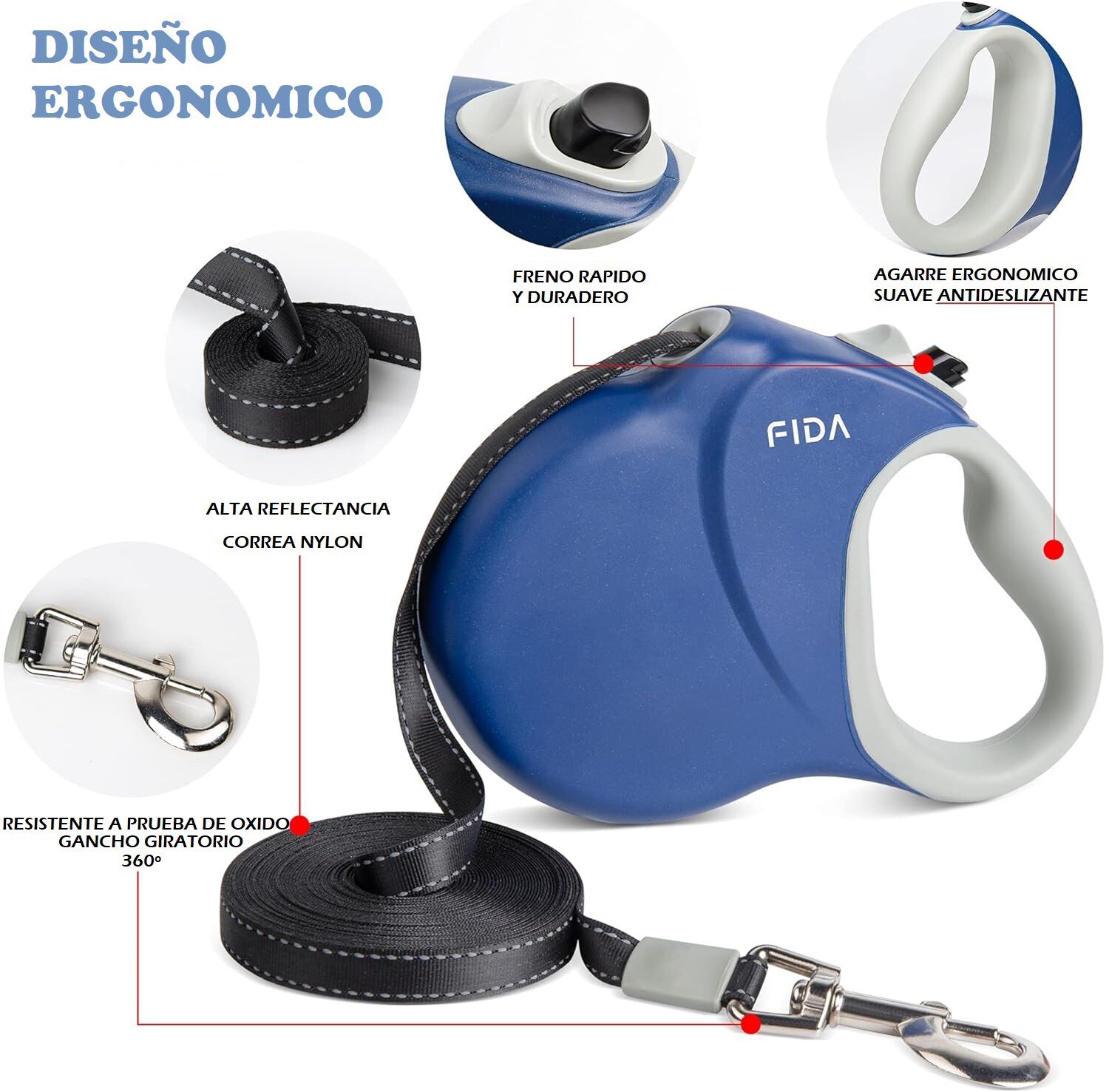 Fida Correa Retráctil Extralarga Para Perro thumbnail