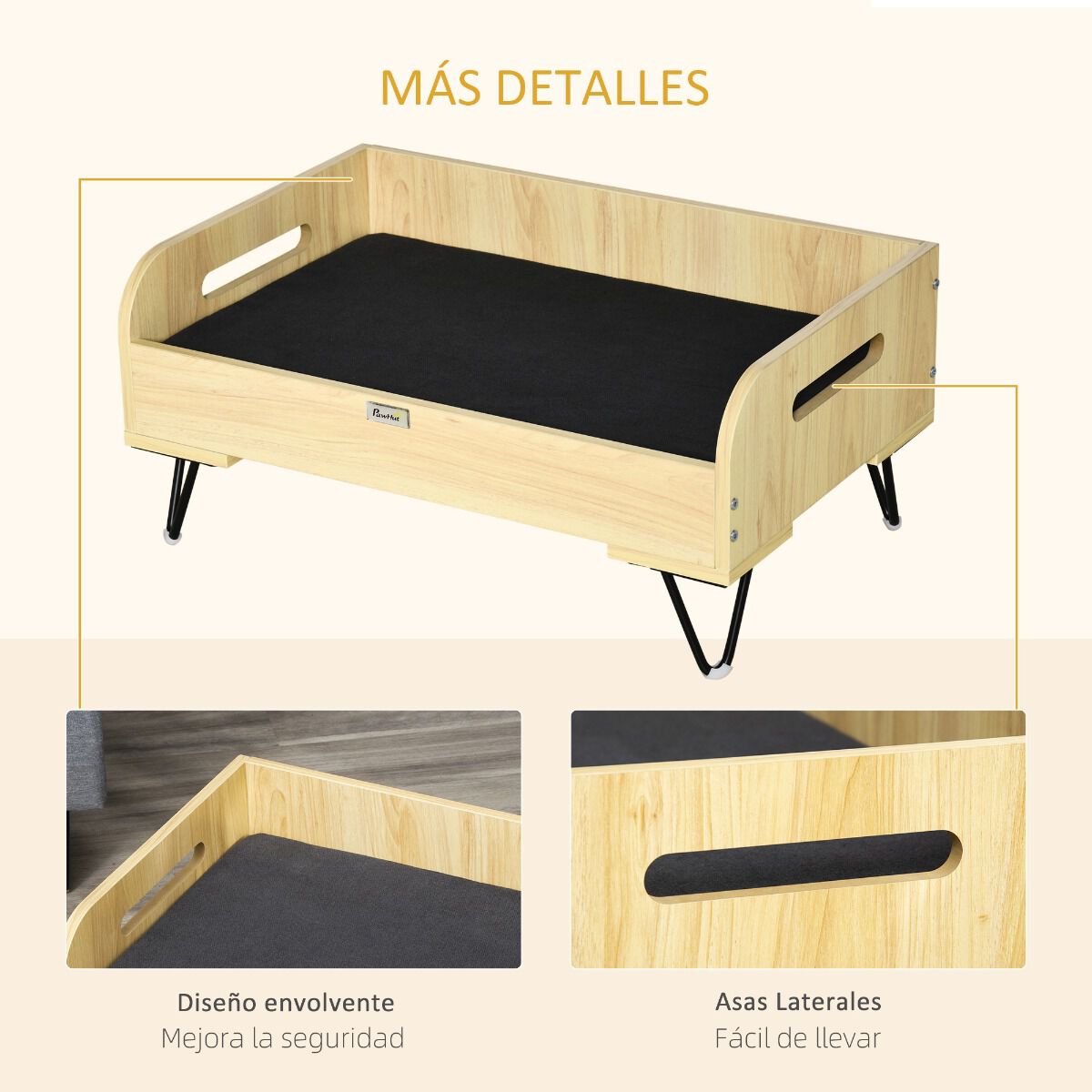PawHut Sof&aacute; de Madera para Perros Gatos, , large Imagen numero 4