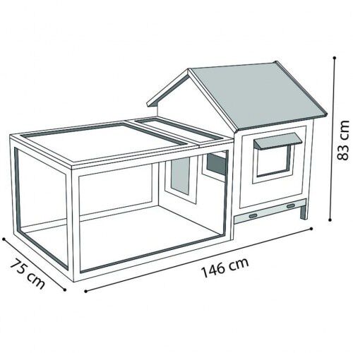 Conejera Grace Cottage de madera color Gris, , large Imagen numero 2