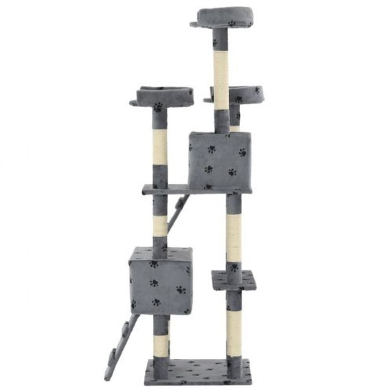 Rascador para gatos con poste de sisal color Gris huellas thumbnail