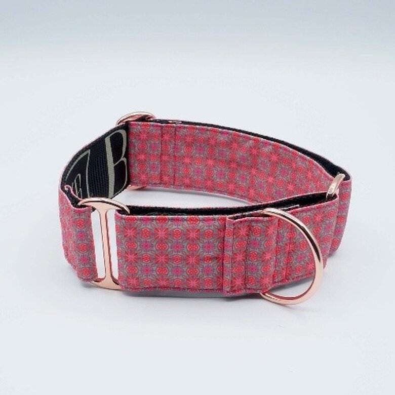 Baona collar martingale haina de nylon reciclado rosa para perros, , large image number null