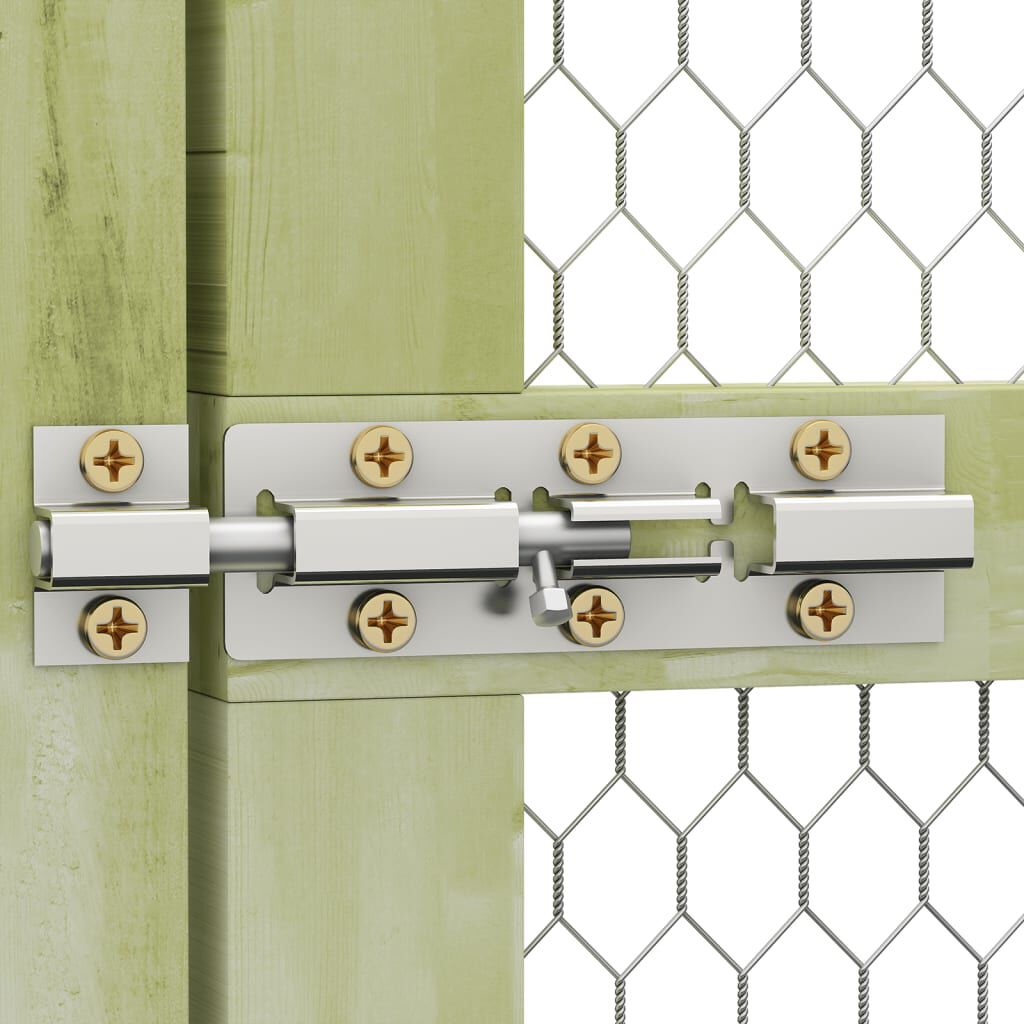 vidaXL Jaula gallinero madera impregnada pino y acero 1,5x1,5x1,5 m, , large Imagen numero 15