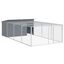 vidaXL Caseta perros con corral acero galvanizado gris 197x194x110 cm, , large indicador imagen numero 13