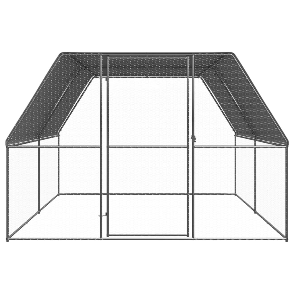 vidaXL Jaula gallinero de acero galvanizado 3x4x2 m, , large Imagen numero 2