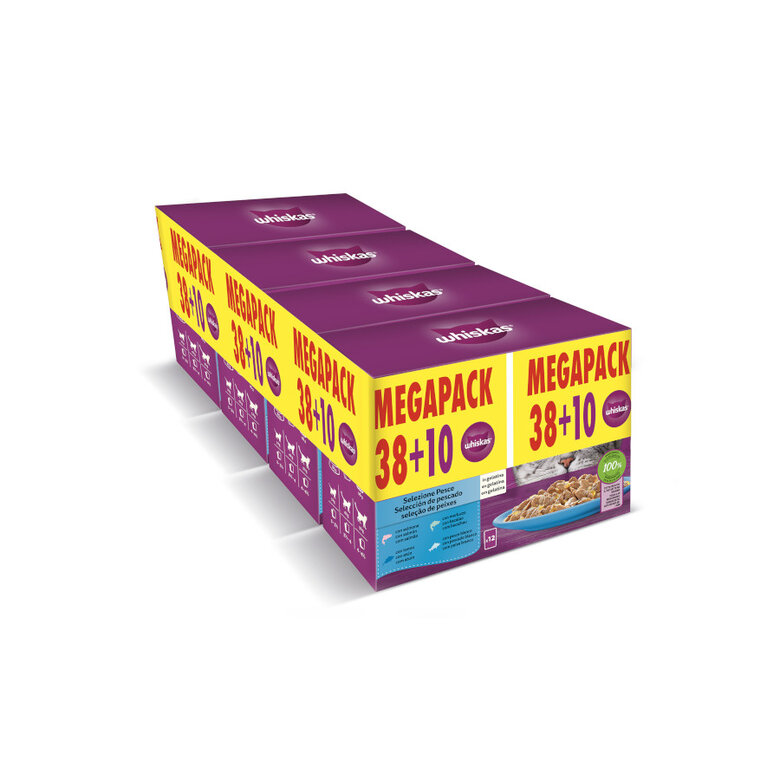24 sobres x 85 g Whiskas Selección Pescados Gelatina en Bolsita para gatos