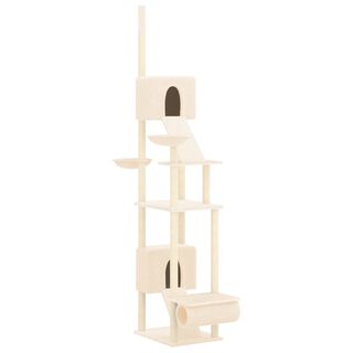 Vida XL Rascador de suelo a techo crema para gatos