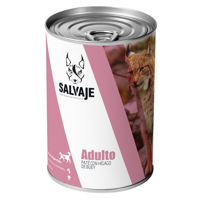 Salvaje Adulto Hígado de Buey en Paté lata para gatos , , large image number null