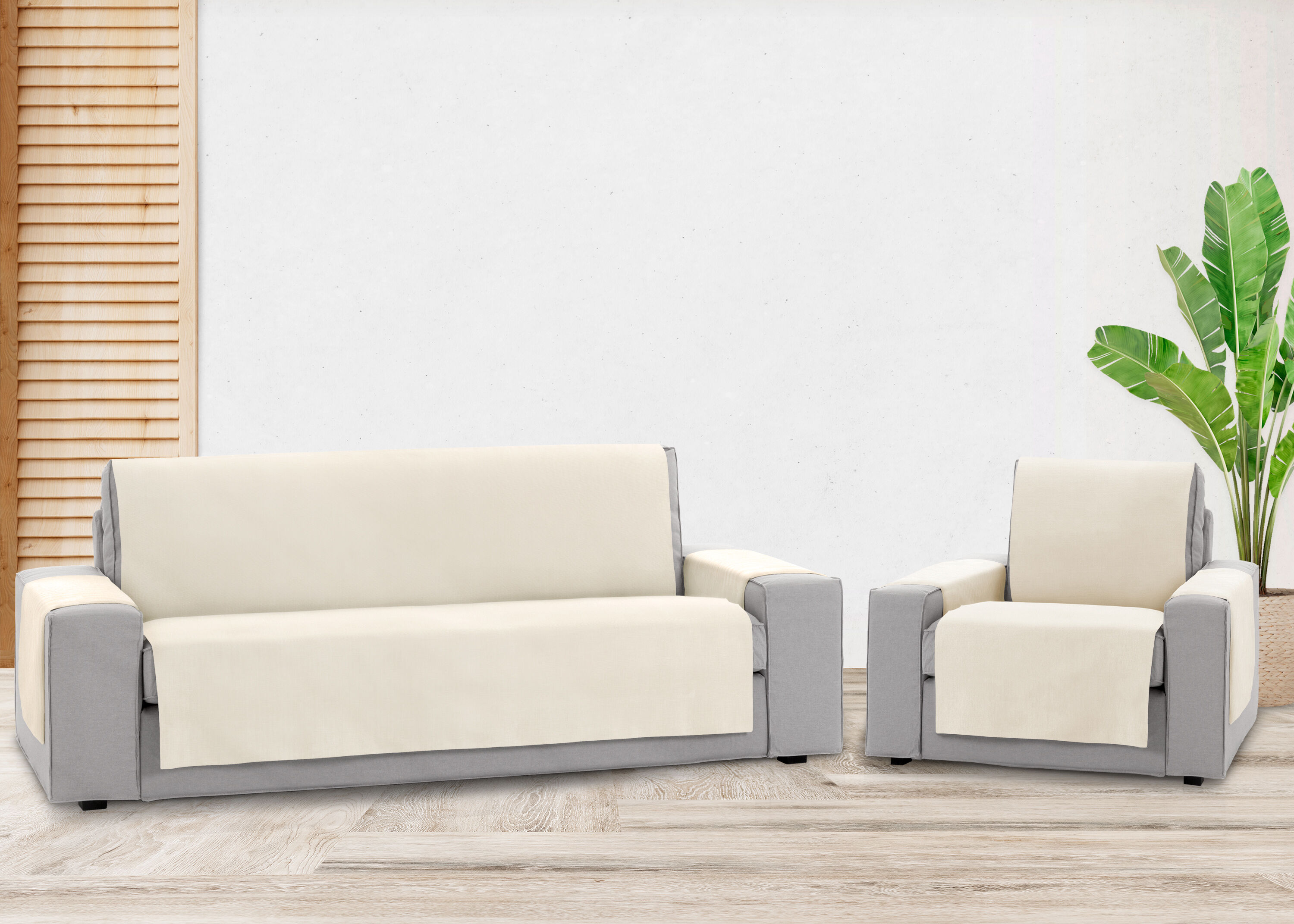 Protector Cubresofa Sofa Royale 55 cm. Color Beige. 1 plaza (60-110 cm), , large Imagen numero 3