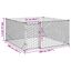 vidaXL Perrera de exterior puerta acero galvanizado plateado 3x2x1 m, , large indicador imagen numero 20