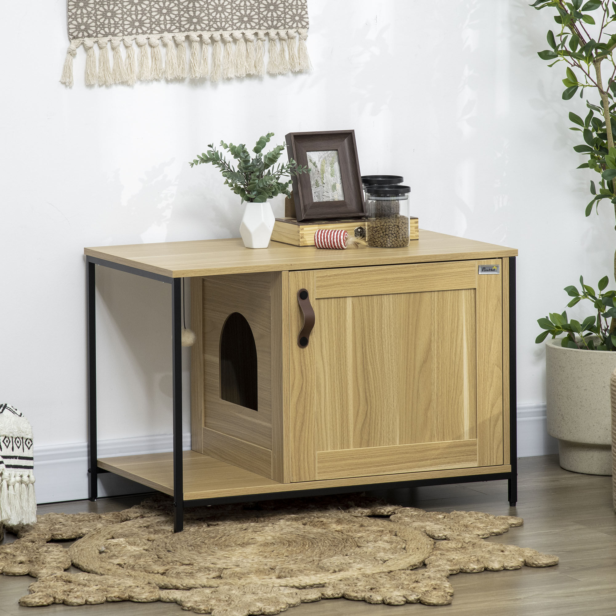 PawHut Arenero para Gatos Roble, , large Imagen numero 2