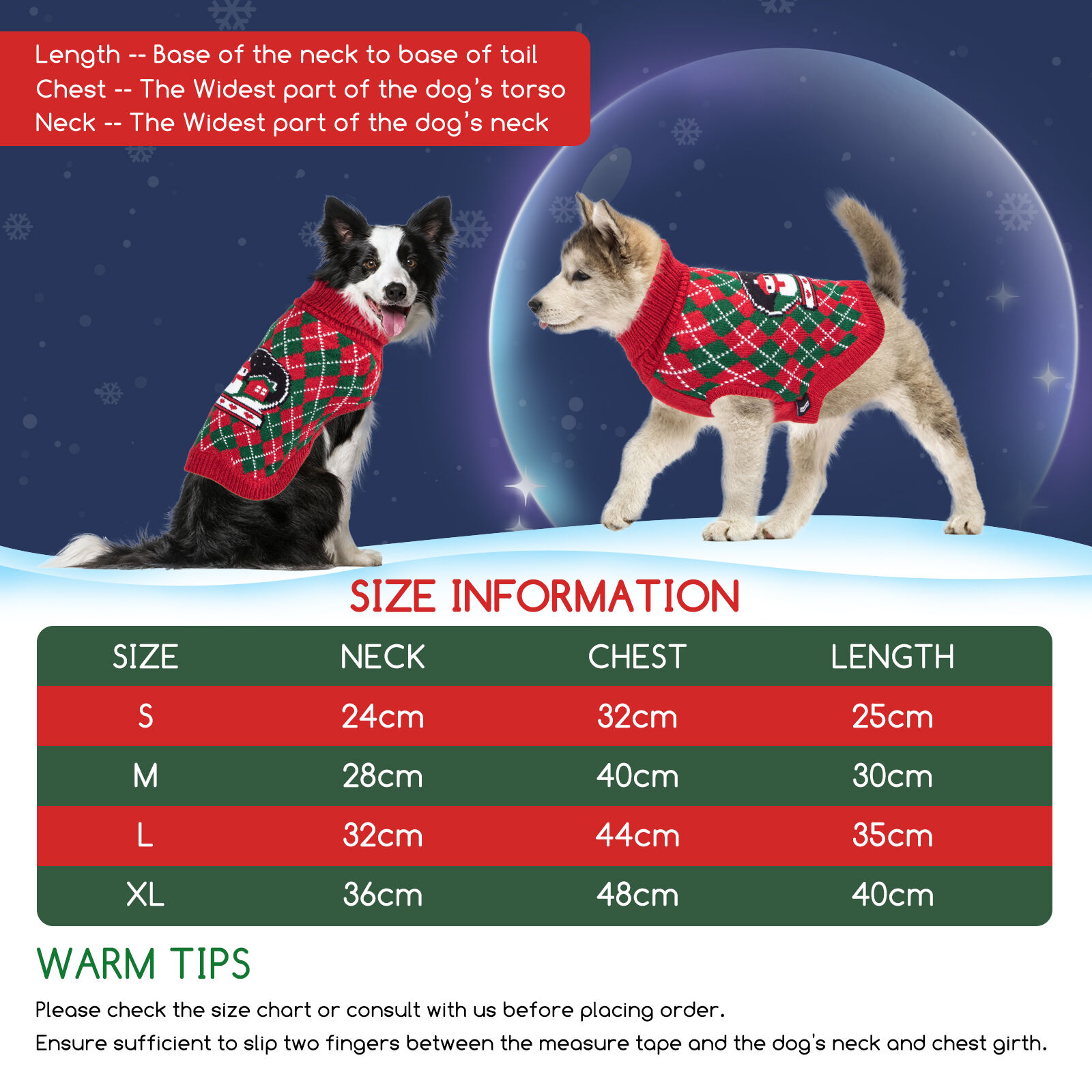 Nobleza - Jerseys de Navidad para Perros y Gatitos, Navidad Mascotas Su&eacute;ter, Jersey para Perros y Gatitos, Ropa de Invierno c&aacute;lida Ropa de Invierno Adecuado para Perros Peque&ntilde;os y Medianos, (Rojo, XL), , large Imagen numero 2