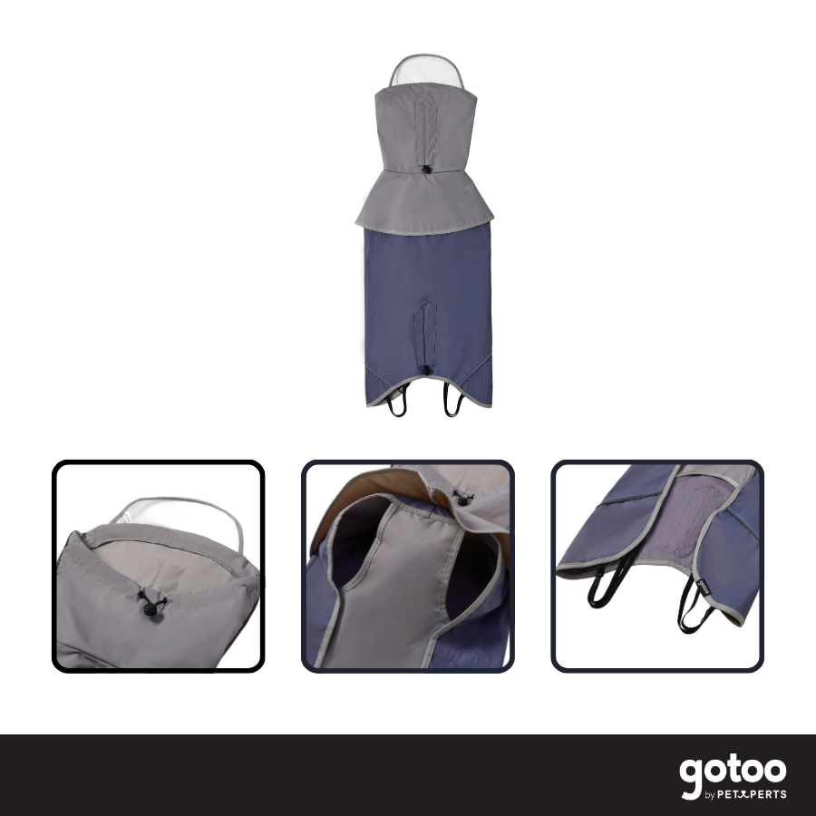 Gotoo Impermeable Gris con Capucha para perros, , large Imagen numero 3