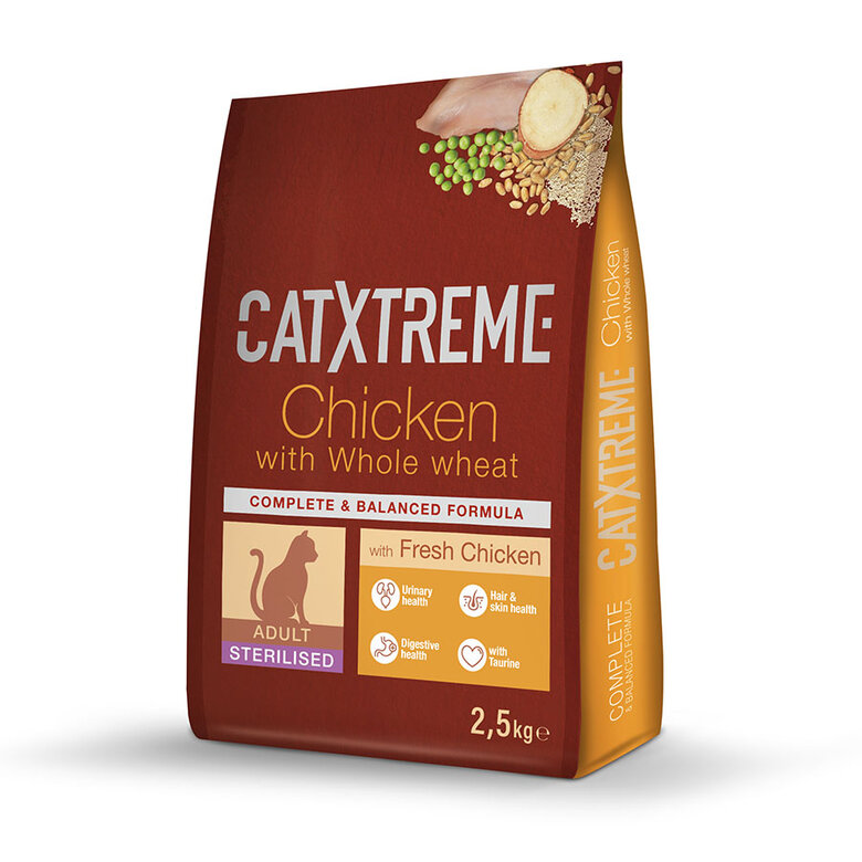 10 kg Catxtreme Sterilised Pavo y Pollo pienso para gatos