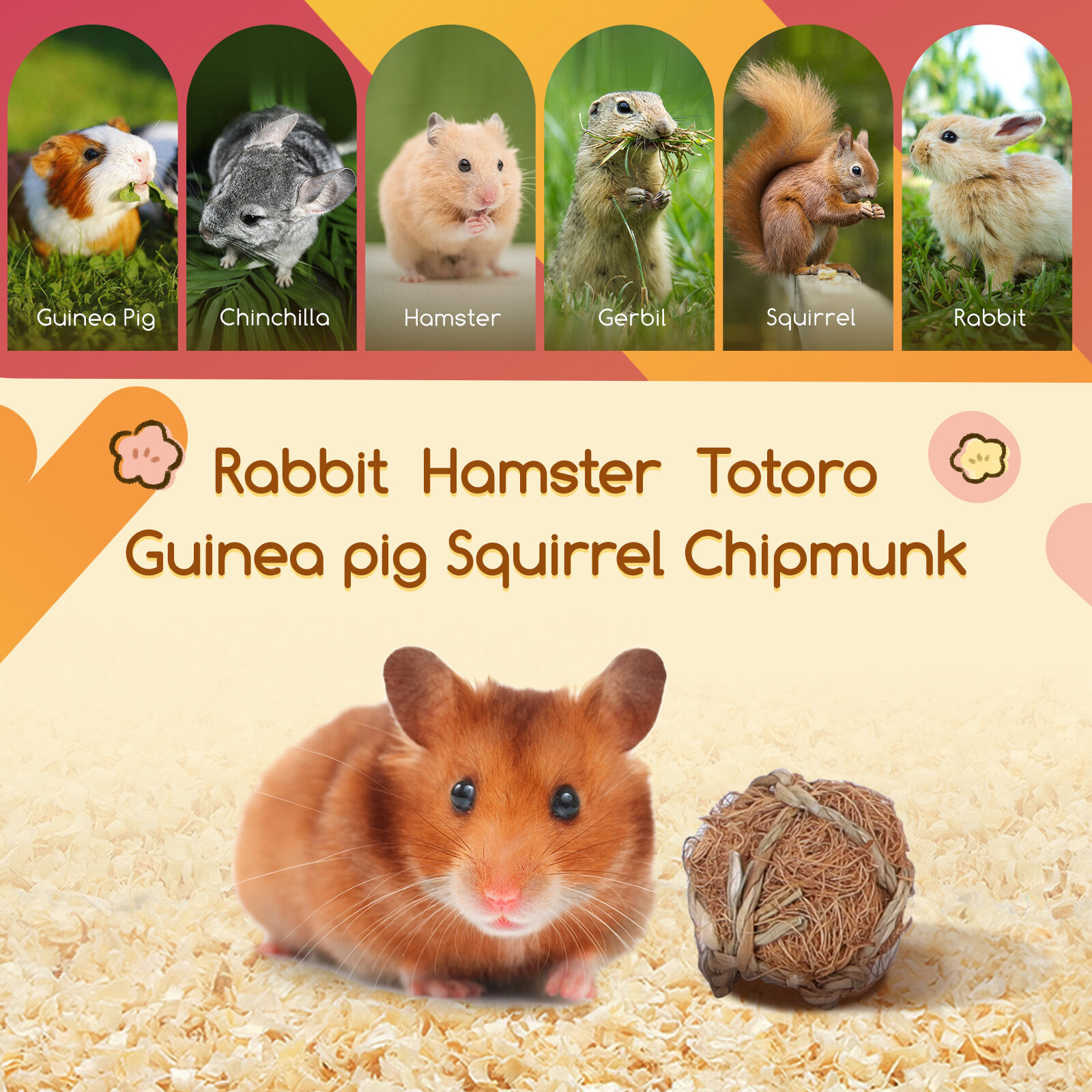 Nobleza Lote de 6 Pelotas de Hierba para Hamsters thumbnail