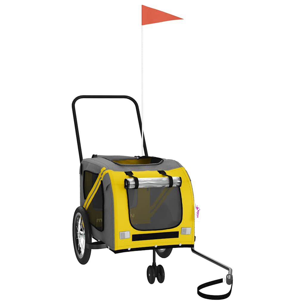 vidaXL Remolque de Bicicleta Mascotas Carrito para Bici Hierro Tela Oxford, , large Imagen numero 3