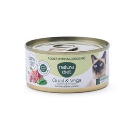 Natura Diet Adult Hypoallergenic Codorniz y Verduras lata para gatos