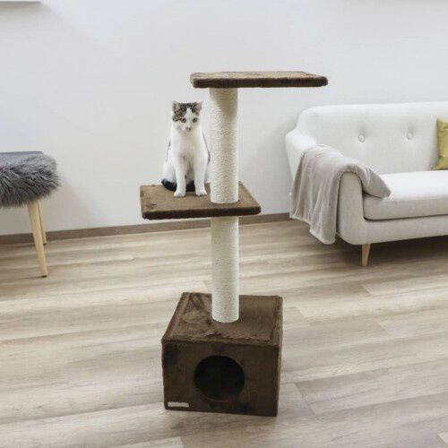 Kerbl &aacute;rbol rascador con 3 plantas marr&oacute;n para gatos, , large Imagen numero 4
