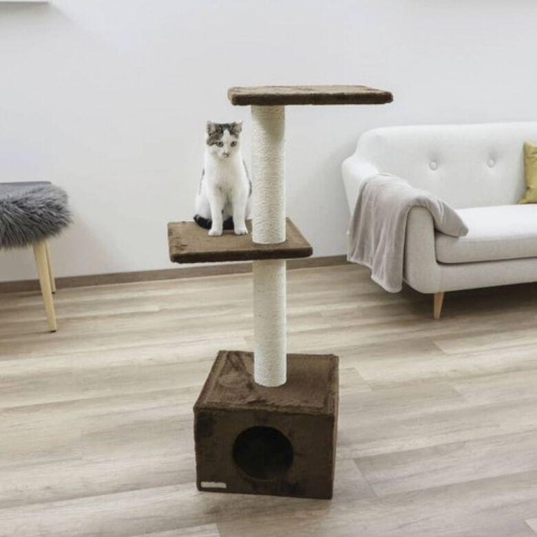Kerbl árbol rascador con 3 plantas marrón para gatos thumbnail