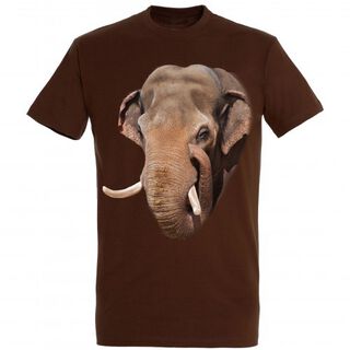 Camiseta Elefante asiático color Marrón