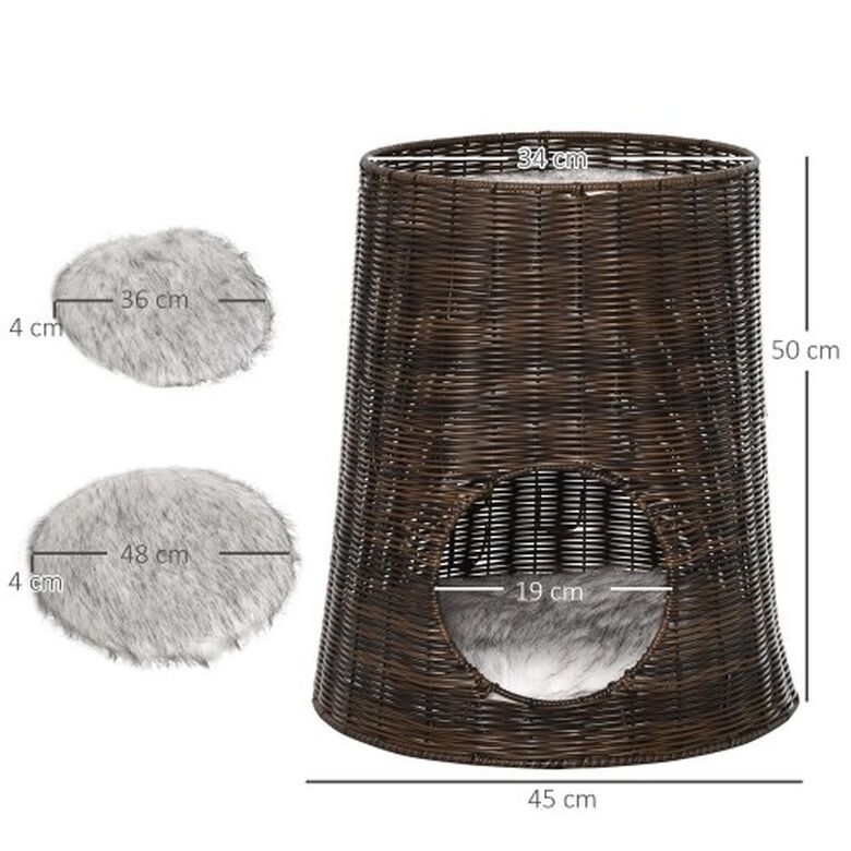 Doble cama para gato color Marrón thumbnail