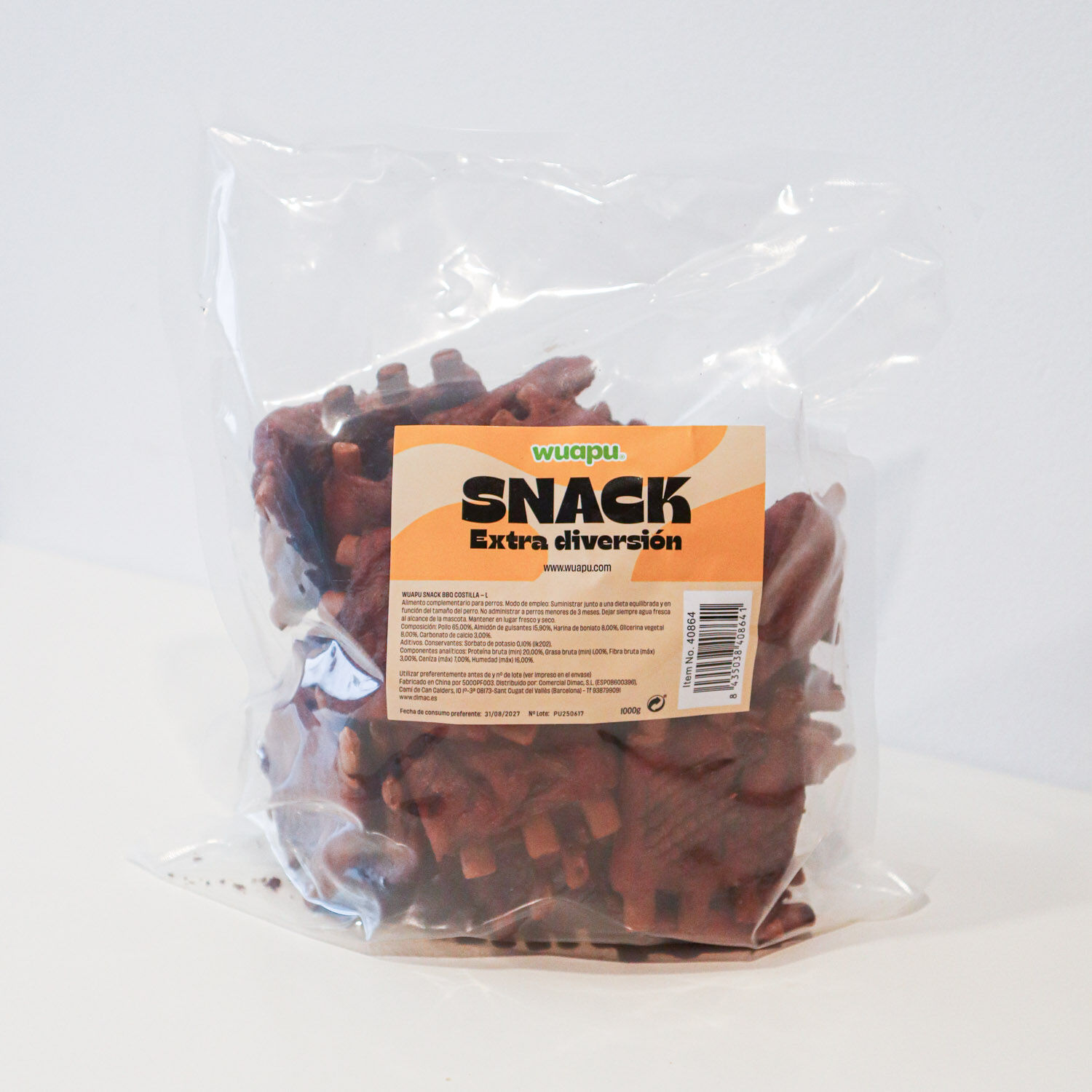 Snack Barbacoa para perro Costilla mediana Wuapu (1kg-28ud), , large Imagen numero 3