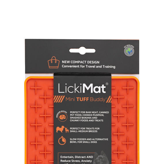 Comedero LickiMat Mini Tuff Buddy Naranja para perro, , large Imagen numero 1