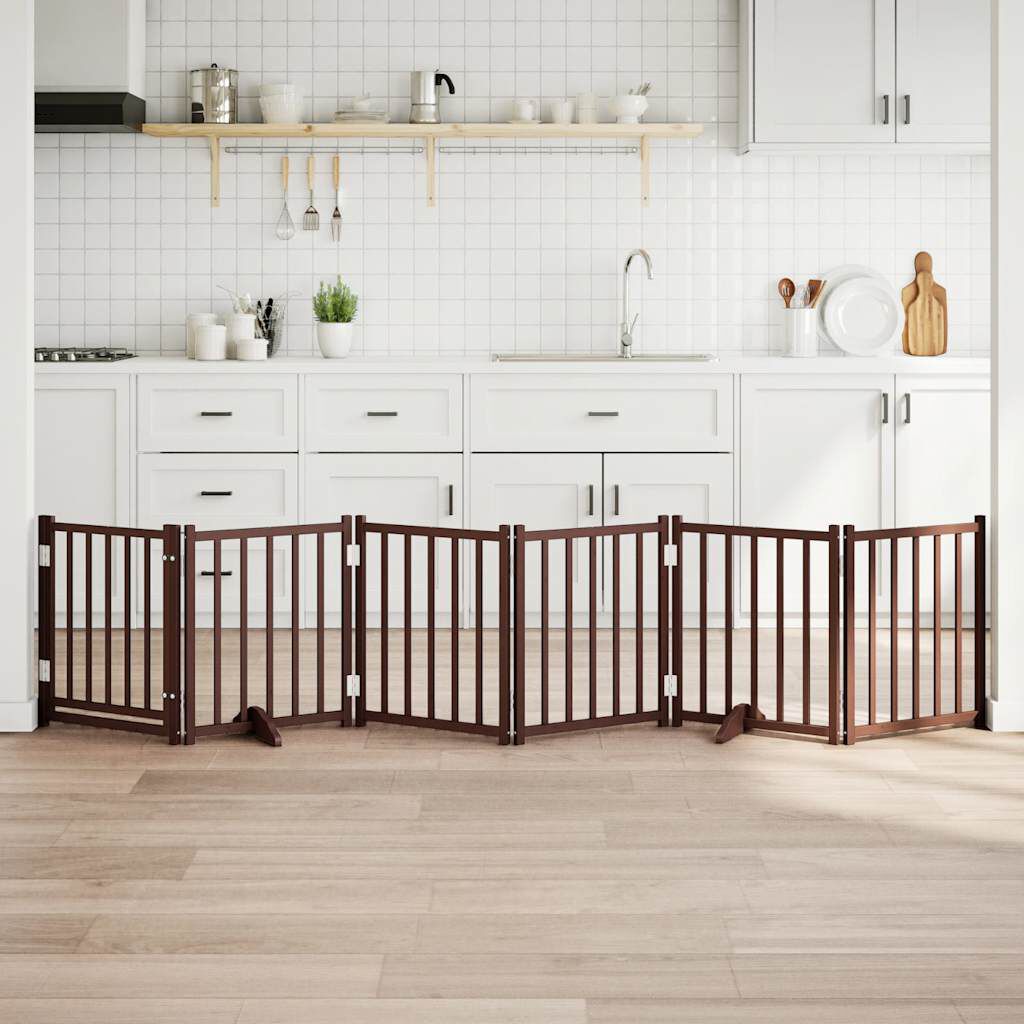 vidaXL Puerta para Perros Plegable Paneles Puerta Mascotas Madera de &Aacute;lamo, , large Imagen numero 2