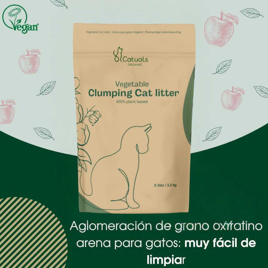 Catuals&reg; Arena Para Gatos 100% Vegetal, , large Imagen numero 2