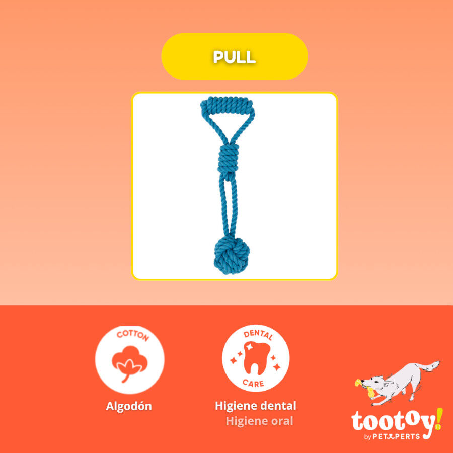 Tootoy! Modedor para Tirar de Cuerda con Pelota Azul para perros, , large Imagen numero 3
