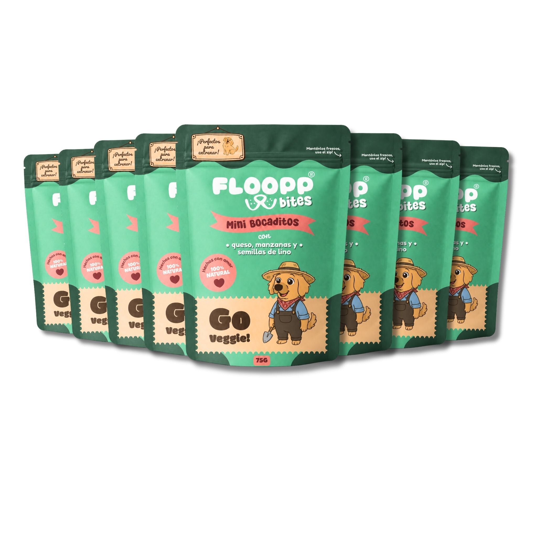 Floopp Bites Go Veggie Chewy Bites &ndash; Snacks Naturales para Perros, , large Imagen numero 1