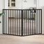 vidaXL Puerta para perros plegable 2 paneles madera álamo negra 160 cm, , large indicador imagen numero 7