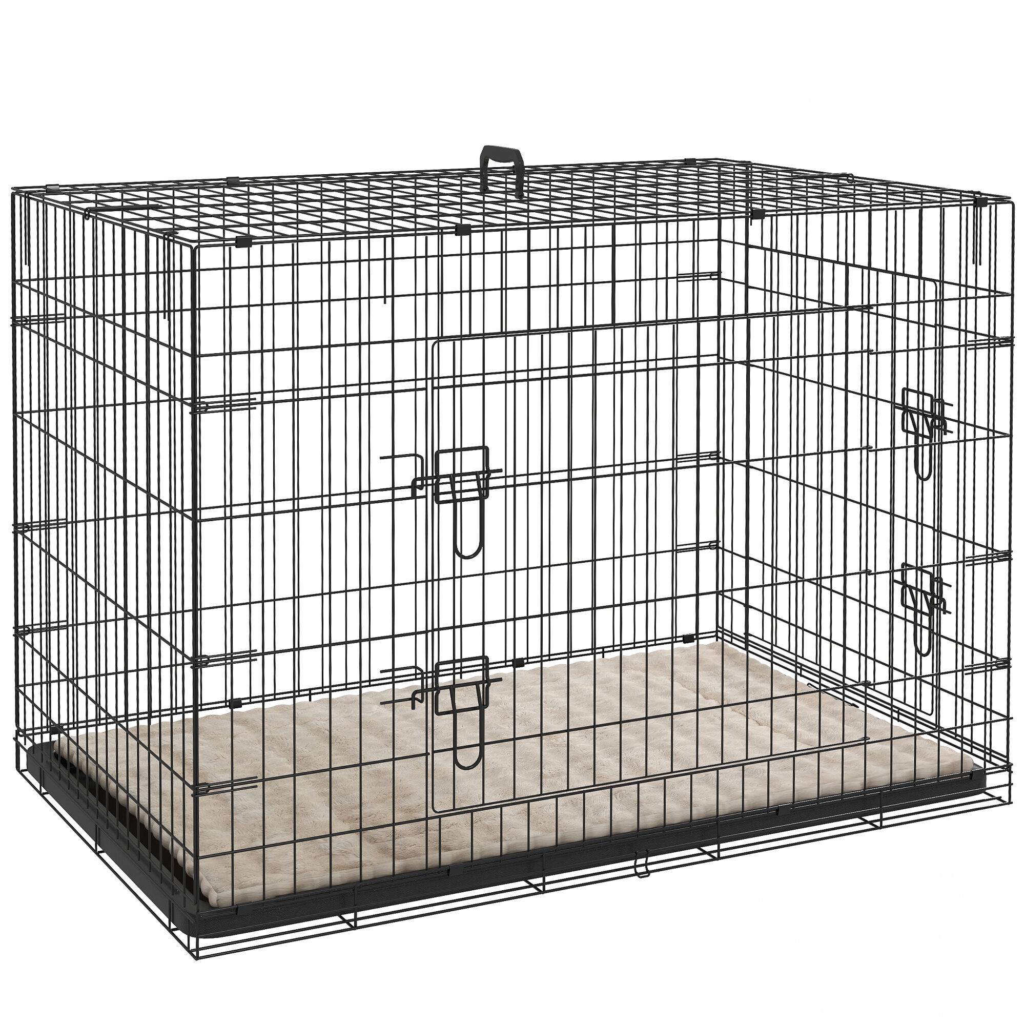 PawHut Jaula para Perro Negro, , large Imagen numero 1