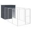 vidaXL Caseta perros con corral acero galvanizado gris 165x251x181 cm, , large indicador imagen numero 1