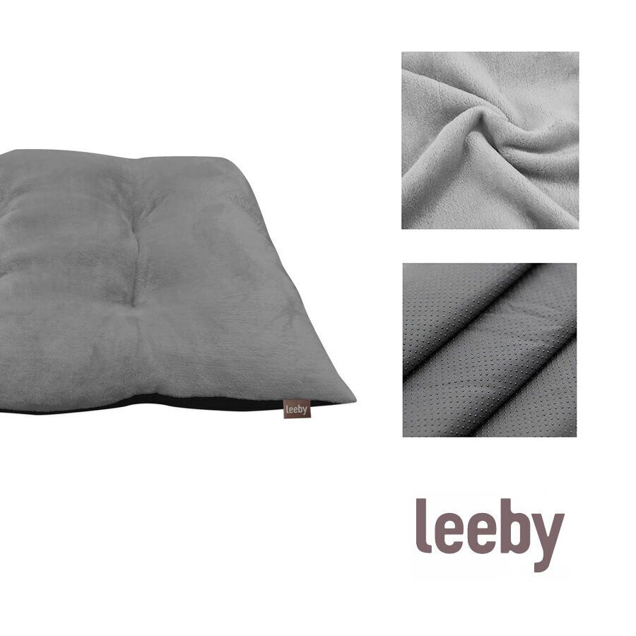 Leeby Cojín Acolchado de Terciopelo Gris para perros thumbnail