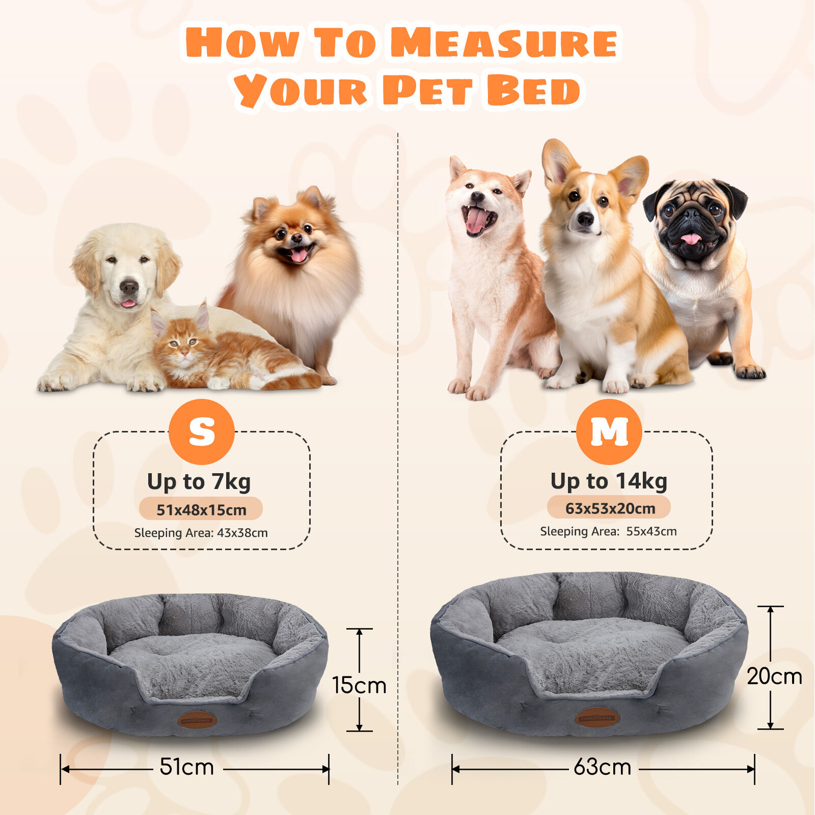 Nobleza Cama reversible gris Perros Pequeños thumbnail