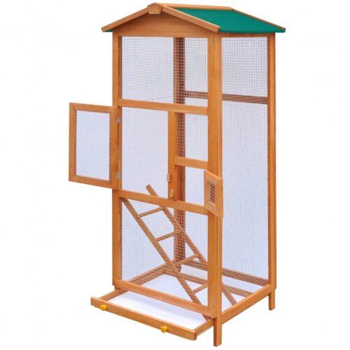Jaula de madera maciza para p&aacute;jaros color Marr&oacute;n, , large Imagen numero 3