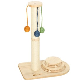 PawHut Rascador para Gatos Madera Natural