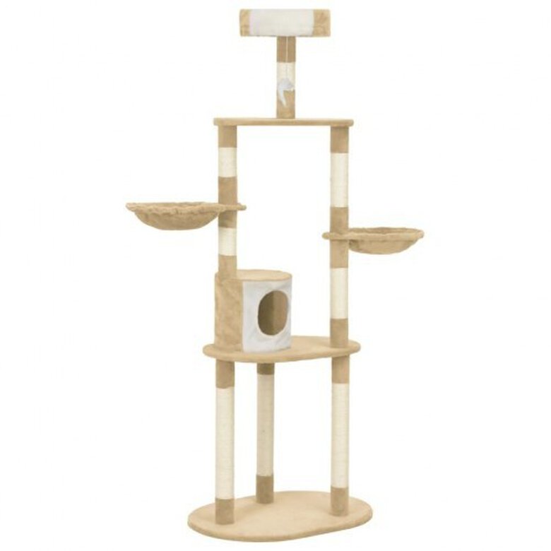 Rascador con postes de sisal para gatos color Beige, , large image number null