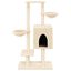 vidaXL Rascador para gatos con postes de sisal color crema 117 cm, , large indicador imagen numero 3