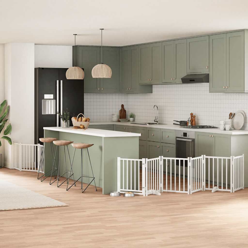 vidaXL Puerta para Perros Plegable Paneles Puerta de Seguridad Madera de &Aacute;lamo, , large Imagen numero 7