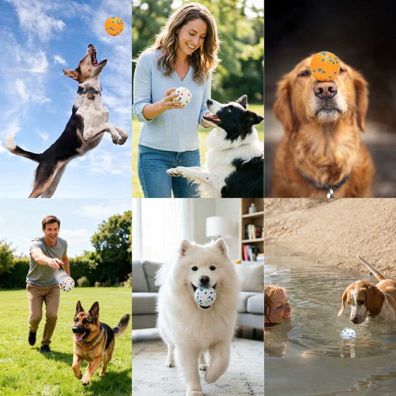 Nobleza Pelota Perro Indestructible Pack de 3 &ndash; Juguete Interactivo de Goma E-TPU Flotante y Ultrarresistente para Perros Peque&ntilde;os, Medianos y Grandes, Pelotas Limpiadientes &Oslash; 7,6 cm, , large Imagen numero 3